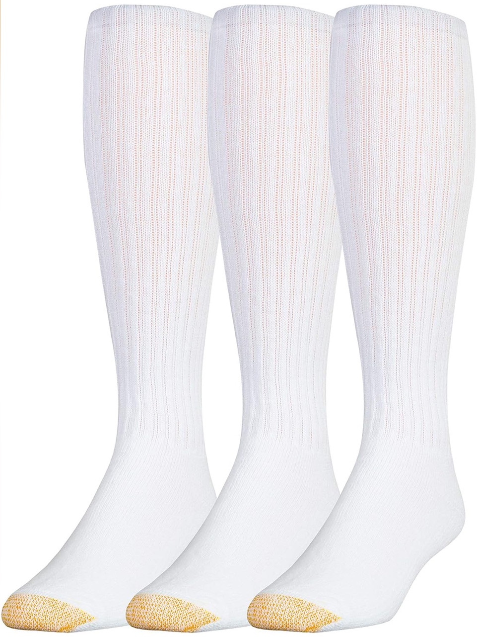 Gold Toe Socks Brand New Ultratec White Crew Socks With Gold Toe - Pack Of 3